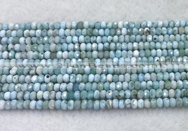 CLR146 15 inches 2.5*4mm faceted rondelle larimar beads wholesale