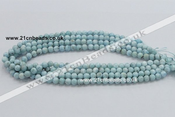 CLR15 15.5 inches 6mm round grade A natural larimar gemstone beads