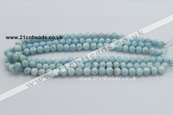 CLR16 15.5 inches 8mm round grade A natural larimar gemstone beads