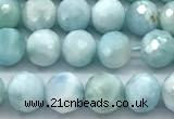 CLR163 15 inches 6mm faceted round larimar gemstone beads