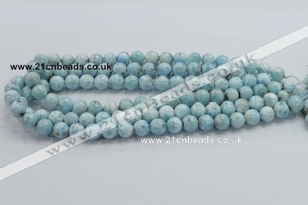 CLR17 15.5 inches 10mm round grade A natural larimar gemstone beads