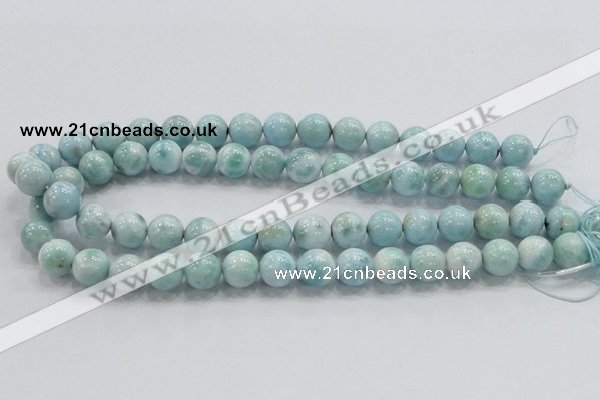 CLR20 15.5 inches 12mm round grade AA natural larimar gemstone beads