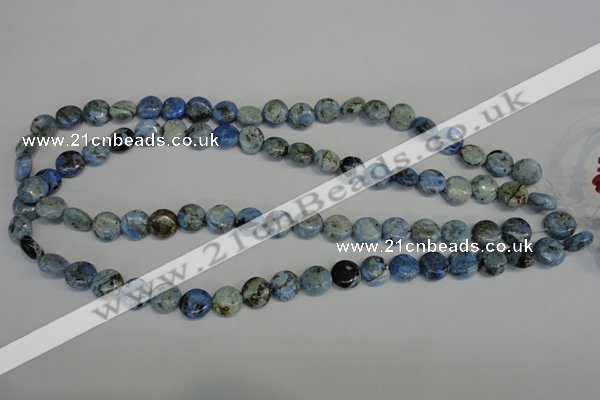 CLR208 15.5 inches 10mm flat round larimar gemstone beads