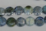 CLR209 15.5 inches 12mm flat round larimar gemstone beads