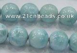 CLR21 15.5 inches 14mm round grade AA natural larimar gemstone beads