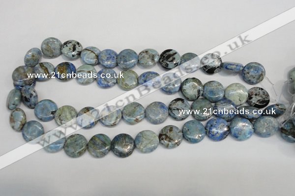 CLR211 15.5 inches 16mm flat round larimar gemstone beads