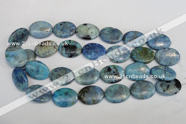 CLR216 15.5 inches 22*30mm oval larimar gemstone beads