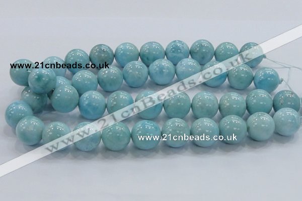 CLR23 15.5 inches 18mm round grade AA natural larimar gemstone beads