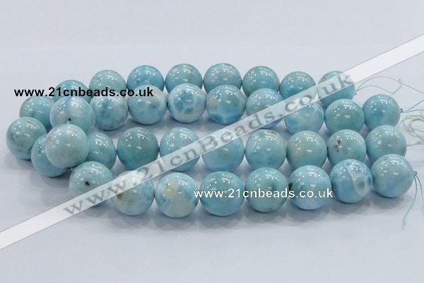 CLR24 15.5 inches 20mm round grade AA natural larimar gemstone beads