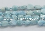 CLR25 15.5 inches 6*8mm nugget natural larimar gemstone chips beads