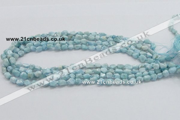 CLR25 15.5 inches 6*8mm nugget natural larimar gemstone chips beads