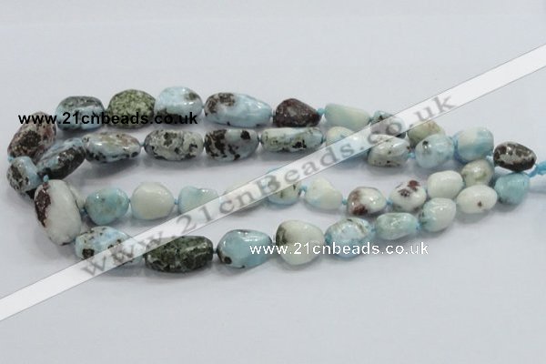 CLR27 15.5 inches nugget natural larimar gemstone beads wholesale