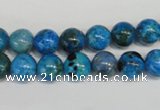 CLR302 15.5 inches 8mm round dyed larimar gemstone beads