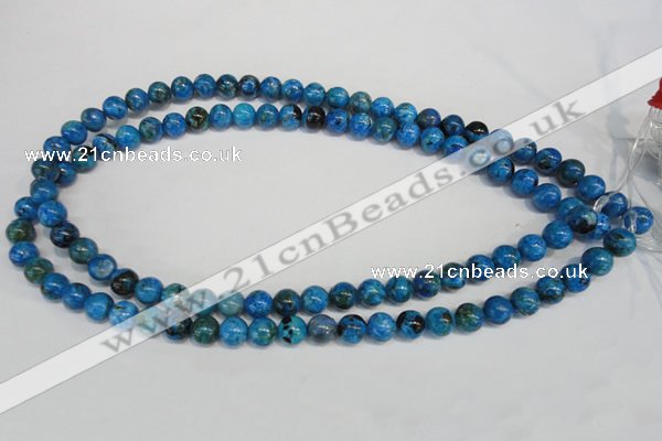 CLR302 15.5 inches 8mm round dyed larimar gemstone beads