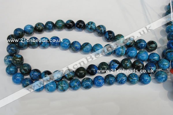 CLR305 15.5 inches 14mm round dyed larimar gemstone beads