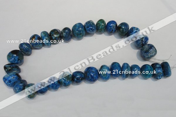 CLR316 15.5 inches 10*18mm nuggets dyed larimar gemstone beads