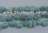 CLR32 15.5 inches 5*8mm nugget natural larimar gemstone beads