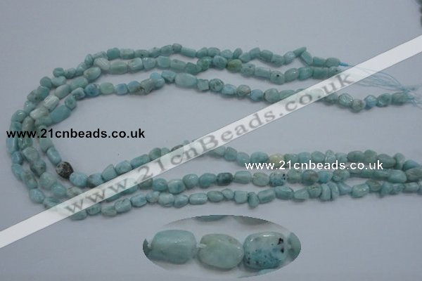 CLR32 15.5 inches 5*8mm nugget natural larimar gemstone beads