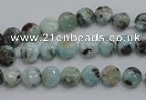 CLR34 15.5 inches 7mm flat round natural larimar gemstone beads