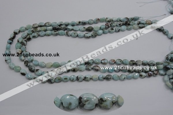 CLR35 15.5 inches 6*8mm oval natural larimar gemstone beads