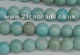 CLR350 15.5 inches 4mm round dyed larimar gemstone beads