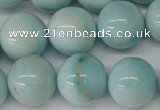 CLR355 15.5 inches 14mm round dyed larimar gemstone beads