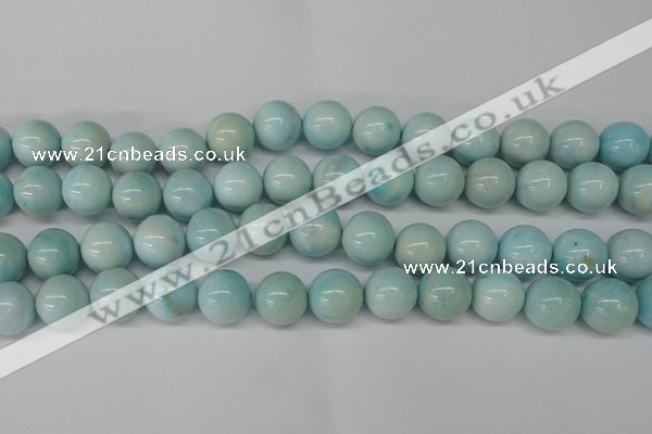 CLR355 15.5 inches 14mm round dyed larimar gemstone beads