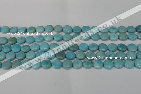 CLR361 15.5 inches 12mm flat round dyed larimar gemstone beads