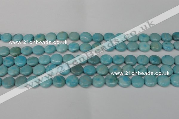 CLR361 15.5 inches 12mm flat round dyed larimar gemstone beads