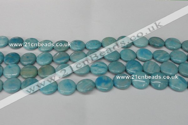 CLR363 15.5 inches 16mm flat round dyed larimar gemstone beads