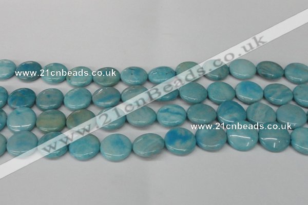 CLR364 15.5 inches 18mm flat round dyed larimar gemstone beads