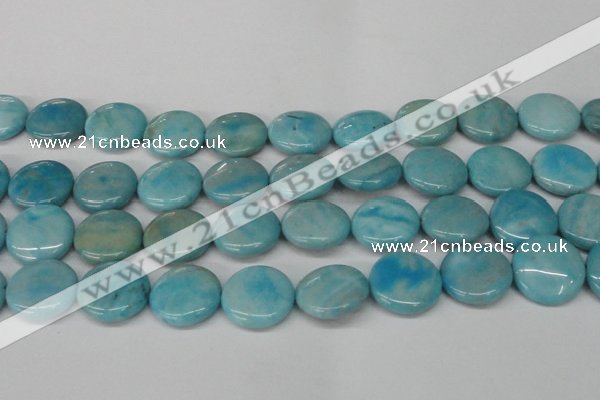 CLR366 15.5 inches 25mm flat round dyed larimar gemstone beads