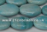 CLR375 15.5 inches 15*20mm oval dyed larimar gemstone beads
