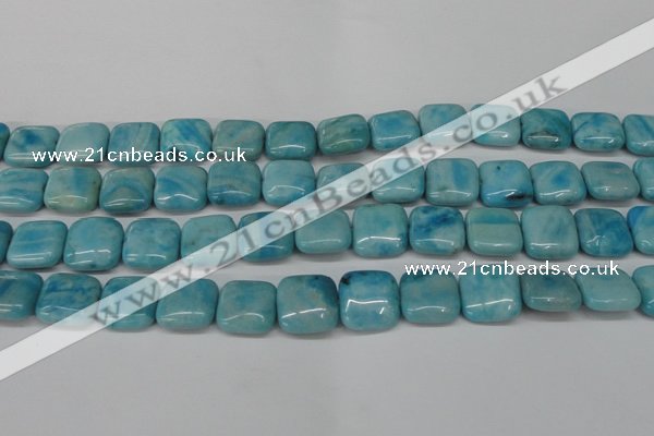 CLR382 15.5 inches 14*14mm square dyed larimar gemstone beads