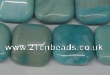 CLR383 15.5 inches 16*16mm square dyed larimar gemstone beads