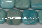 CLR384 15.5 inches 18*18mm square dyed larimar gemstone beads