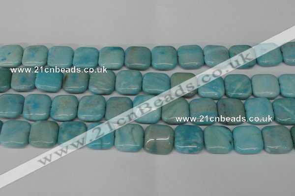 CLR384 15.5 inches 18*18mm square dyed larimar gemstone beads