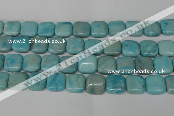 CLR385 15.5 inches 20*20mm square dyed larimar gemstone beads