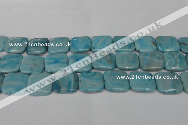 CLR386 15.5 inches 25*25mm square dyed larimar gemstone beads