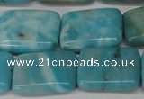 CLR395 15.5 inches 15*20mm rectangle dyed larimar gemstone beads