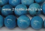 CLR405 15.5 inches 14mm round dyed larimar gemstone beads