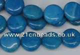 CLR410 15.5 inches 10mm flat round dyed larimar gemstone beads