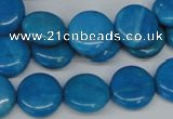 CLR411 15.5 inches 12mm flat round dyed larimar gemstone beads