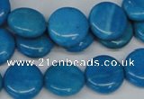 CLR412 15.5 inches 14mm flat round dyed larimar gemstone beads