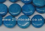 CLR413 15.5 inches 16mm flat round dyed larimar gemstone beads