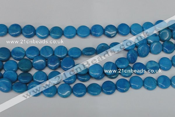 CLR414 15.5 inches 18mm flat round dyed larimar gemstone beads