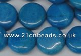 CLR416 15.5 inches 25mm flat round dyed larimar gemstone beads