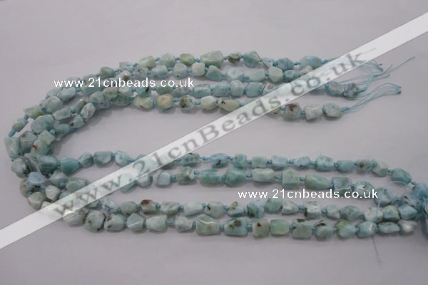 CLR46 15.5 inches 6*7mm – 10*12mm nuggets natural larimar beads