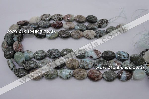 CLR56 15.5 inches 15*20mm oval natural larimar gemstone beads