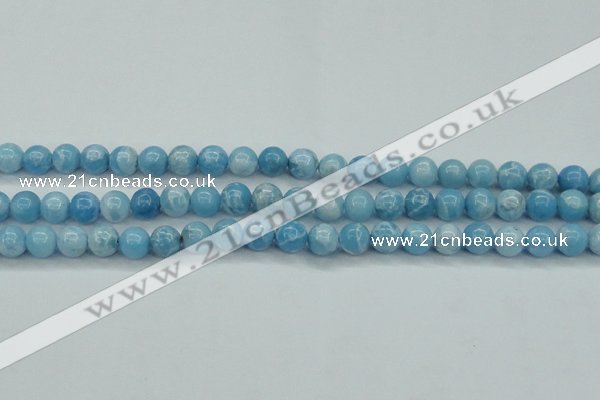 CLR602 15.5 inches 8mm round imitation larimar beads wholesale